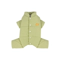 Warmer Haustier-Winteroverall in Hellgrün mit Steppmuster und Katzen-Patch für kleine Hunde - S / Grün