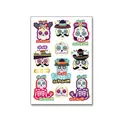 Halloween sugar skull temporary tattoo stickers with gold foil details - Gold Foil Sugar Skull (WE-049) / 105*110mm