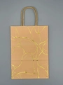 Pink kraft gift bag with gold foil crackle pattern and sturdy twisted paper handles - Bronzing Marble / Earth Gold