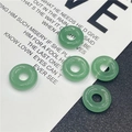 Green aventurine stone donut beads 5x15mm displayed on a white background card - Green Aventurine 1PC
