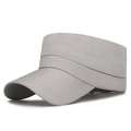 Quick-dry grey sun visor hat with decorative stitching for outdoor sports and sun protection - Adjustable / Light Gray