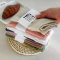 Set of 6 colorful cotton linen waffle kitchen napkins with My Kitchen paper sleeve - Tea Towel 8-Piece Set / 40*40cm