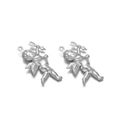 Pendentif ange cupidon en acier inoxydable argenté mat pour la création de bijoux - Cupidon Creux Argenté
