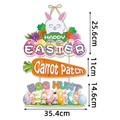Appendiporta pasquale a tre livelli con carota e uova, completo di misure dettagliate - Stile Campo di Carote (J-0298-3)