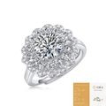 Elegant S925 sterling silver floral moissanite ring with GRA certificate included - R11515 Sunflower Style / 2 Carat (With GRA Certificate)