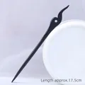Elegante horquilla de madera de ébano negro de 17,5 cm en un estilo chino vintage minimalista - Imitación Ébano Humo Solitario