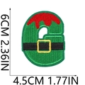 Detail view of Christmas letter G embroidery patch with dimensions 6cm by 4.5cm - Christmas Letter-G