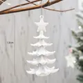 Sparkly white sequin Christmas tree ornament with star topper and 13cm hanging loop - Xmas Tree (White Sequin)