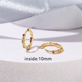 Minimalist 10mm gold hoop earrings with red and purple zircon stones for women - E432-Multicolor Zircon / Gold