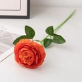 Lifelike single stem orange ranunculus faux flower for elegant wedding floral decor - Single Head / Orange