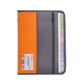 Cartella a soffietto A4 arancione e grigia a 13 tasche con doppia zip e indici colorati - Arancione - Stile Ufficio