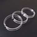 Clear plastic binder rings and curtain loops displayed on a matte black background - Acrylic / Acrylic Open Ring Mix (5.2/5.7/6.2cm) 3pcs