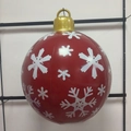 Inflatable red PVC Christmas ball with white snowflakes and LED light feature - Wine Red Small Snowflake