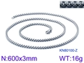 Silver stainless steel box chain necklace for men measuring 600mm x 3mm with clasp - Steel Color Box Chain (KN80100-Z)