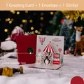 3D Pop-up Christmas card set with penguin carnival motif, red envelope and gold seal - Style A - Christmas Paradise 3D Card