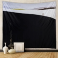 Bohemian tapestry featuring minimalist art with a woman and purple mountain landscape - Cx0327-39 / 73X95CM (Brushed Fabric)