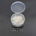 Silver metal earring hooks for DIY jewelry making in a transparent round storage box - 20x22mm Silver Earring Hooks 200pcs