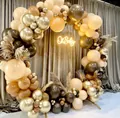 Kit arche de ballons bohème avec ballons crème, marron et dorés pour décoration de fête - Style 6-Style Tons de Terre Bohémiens Ensemble