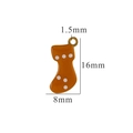 Orange Christmas boot pendant in stainless steel with white polka dots for DIY jewelry - Orange Boot-White Dots