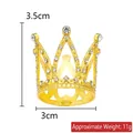 Detailed view of mini gold crown showing 3.5cm height and 3cm width dimensions - Multi-Diamond Small Round Gold 01