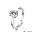0.5 Carat oval moissanite ring in S925 sterling silver with a four-prong setting - US 5 / 0.5 Carat Oval 4*6mm