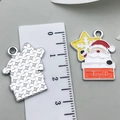 Christmas Santa Claus in chimney alloy charm pendant with ruler for size reference - Santa Claus 23x20mm