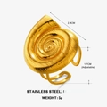 Elegant gold spiral seashell ring in stainless steel with adjustable open design - Polished Spiral Conch Adjustable Ring-Gold