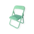 Mint green mini folding chair phone stand made of plastic with a portable minimalist design - Green