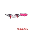 Parche bordado de daga punk con ojo y sangre para decoración de ropa DIY termoadhesivo - Estilo Cuchillo Sangriento (PE8681CT)