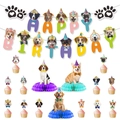 Set decorazioni compleanno per cani con striscione Happy Birthday e topper per torte - Set Striscione e Decorazioni a Nido d'Ape Cane