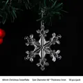 Flocon de neige en acrylique de 68mm avec cordon argenté pour sapin de Noël - 68mm / Neige de Noël