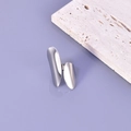 Minimalist silver-tone titanium steel open ring with a modern dual-bar sheet design - Adjustable Open / Silver
