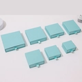 Set scatole a cassetto per gioielli blu Tiffany con nastro per anelli e collane - Scatola Di Cartone Verde * 7*7*25 Cm (con Imbottitura In Schiuma)