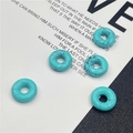 Lake blue turquoise pattern abacus beads 5x15mm large hole stone charms for DIY jewelry - Synthetic Blue Turquoise 1PC