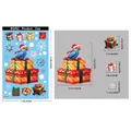 Size guide for Christmas bird and gift box stickers showing dimensions of the 20x30cm sheet - Single Sheet BQ492 Gift Box