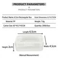 Transparent PP plastic storage box 6.5x4.5x2cm with integrated buckle lid for parts - 6.5 Rectangular (6.5*4.5*2cm)