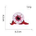 Detailed view of bloodshot eyeball embroidery patch measuring 6.2cm x 4.2cm for Halloween - Halloween Patch 10# (Eyeball)