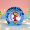 Luce notturna a tenda blu con statuetta Iron Man luminosa e decorazioni LED calde - Statuetta di Eroe Blu (999-6) / Ornamenti illuminati