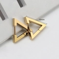 Minimalist gold-plated stainless steel triangle hoop earrings with 16mm polished edges - Triangle 16mm Gold