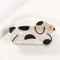 Pinza per capelli a forma di cane dalmata in acetato bianco crema con macchie nere - Dalmata