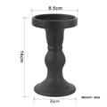 Detail view of matte black Roman glass candle holder with precise dimensions and weight - Large / Black