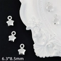 Silver star alloy charm 6.3x8.5mm for DIY jewelry making necklaces and bracelets - Star 6.3*8.5mm / Bright Silver