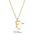 Collana in acciaio inossidabile placcato oro 18K con ciondolo lettera F trama bambù - Lettera F (YYN023290-F)