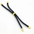 Adjustable black braided rope with gold metal slider buckle and end caps for DIY jewelry - Black
