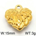 Colgante de corazón dorado con textura de vetas 15mm ancho 3g amuleto de acero inoxidable - Corazón Dorado (KLJ5878-Z)