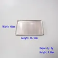 Godet rectangulaire en aluminium 8g pour palette maquillage 66.5x48x4.8mm argenté - Godet en Aluminium pour Poudrier Large (48x66.5mm)
