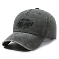Casquette vintage gris anthracite délavé avec broderie Belfry noire sur le devant - Vert Militaire