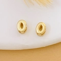 Elegant 18K gold-plated oval hoop earrings with a minimalist hollow design for women - Gold Letter O