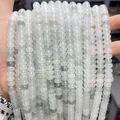 Polished 6mm-8mm light green and white natural ice jade beads for DIY bracelet making - Abacus Bead 10*6mm Approx 63 Pcs