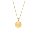 Golden irregular vintage C-shaped hoop earrings with zircon and radiant sunburst design - Striped Geometric Circular Pendant Necklace
